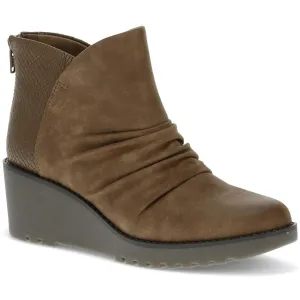 Womens Ruched Faux Suede Booties