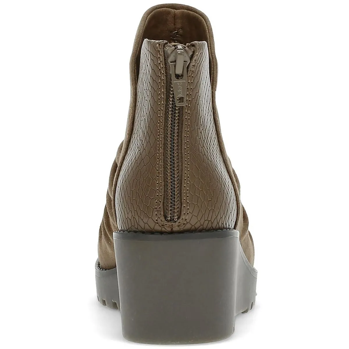 Womens Ruched Faux Suede Booties