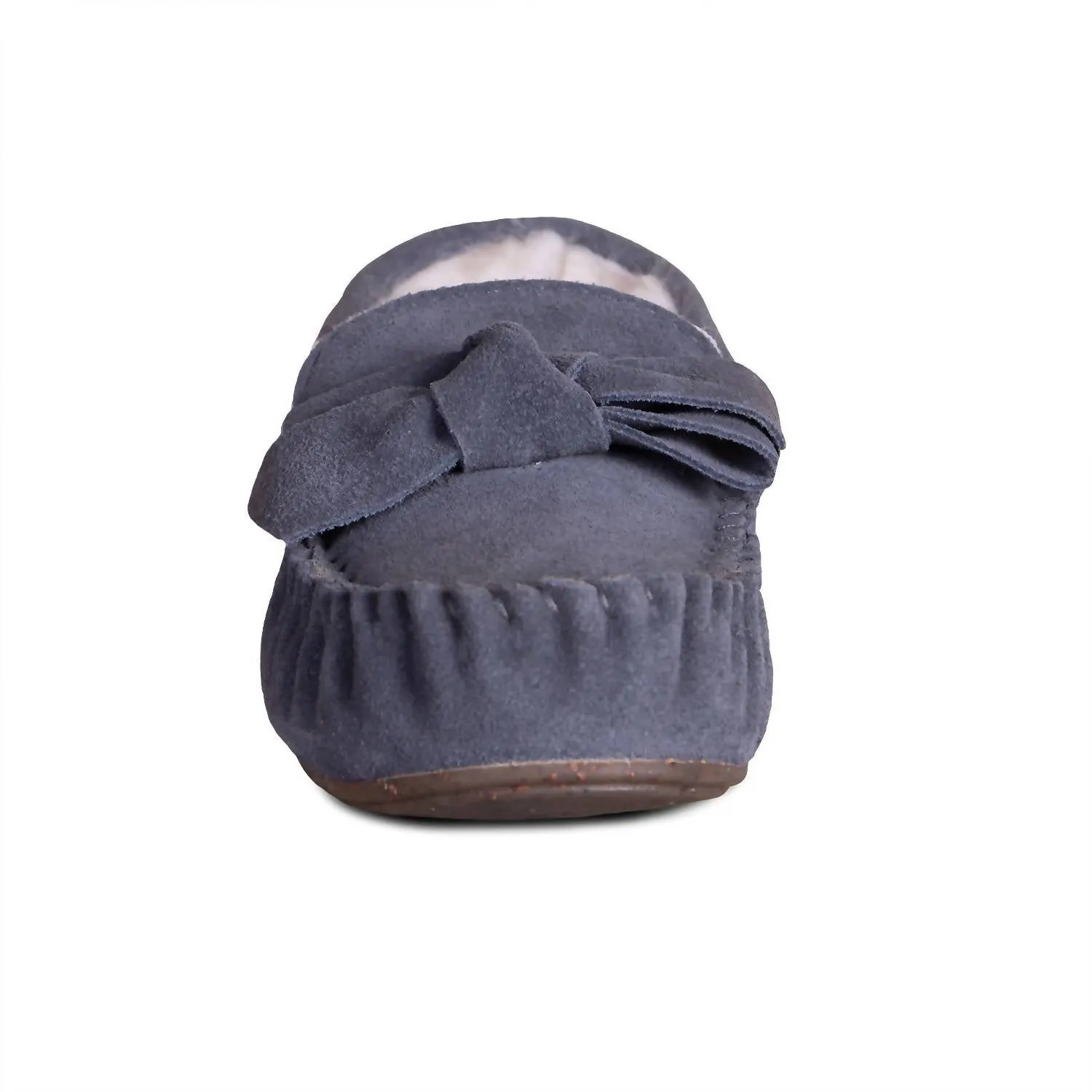 Women's Scarlet Sheepskin Moc In Grey
