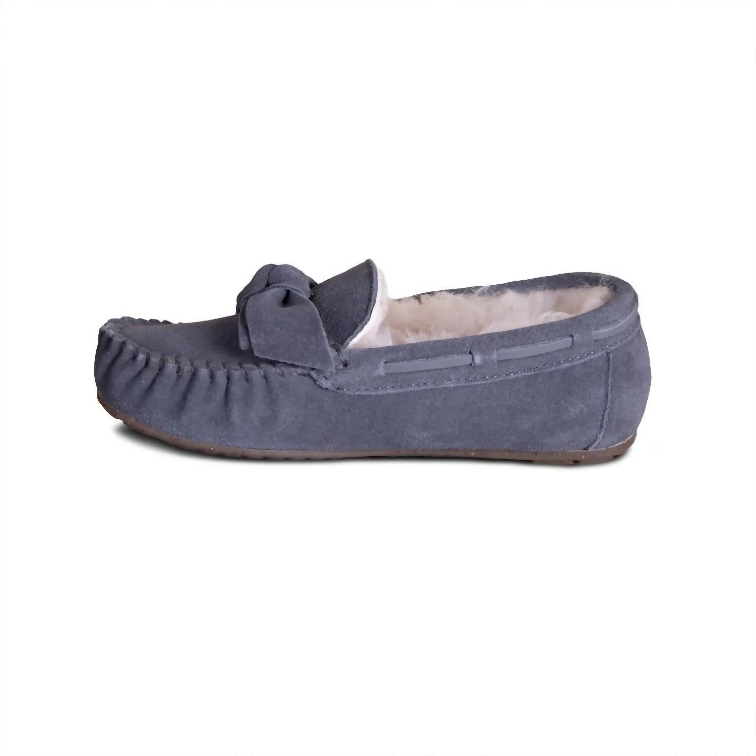 Women's Scarlet Sheepskin Moc In Grey