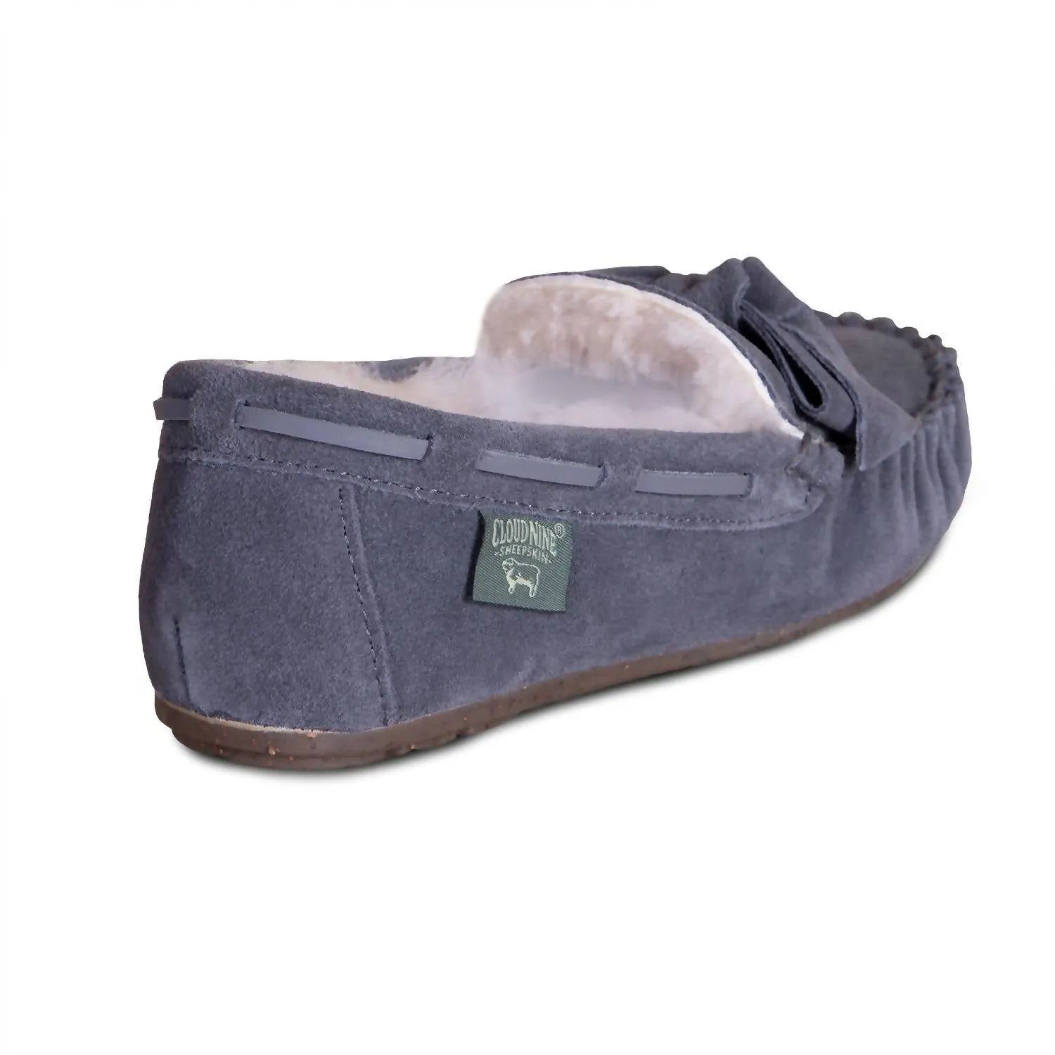 Women's Scarlet Sheepskin Moc In Grey