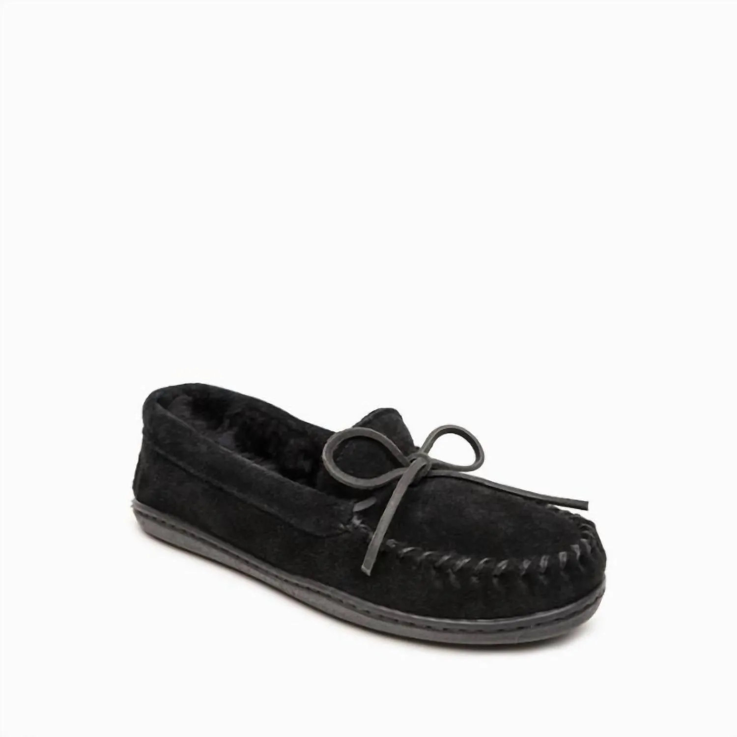 Women's Sheepskin Hardsole Moccasins In Black