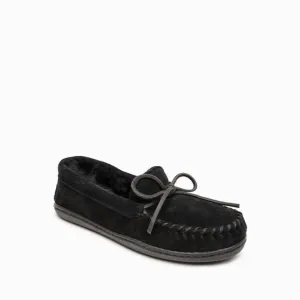 Women's Sheepskin Hardsole Moccasins In Black