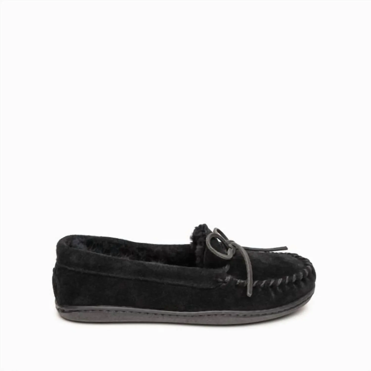 Women's Sheepskin Hardsole Moccasins In Black