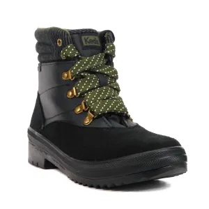 Women's Splash Twill Camp Boots In Suede Mix Black