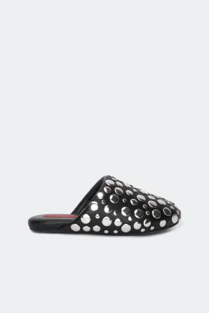 Women's Studded Bubble Slipper Shoe In Black/silver
