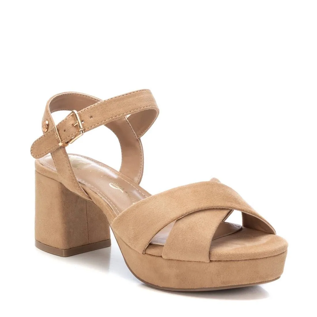 Women's Suede Heeled Platform Sandals By XTI