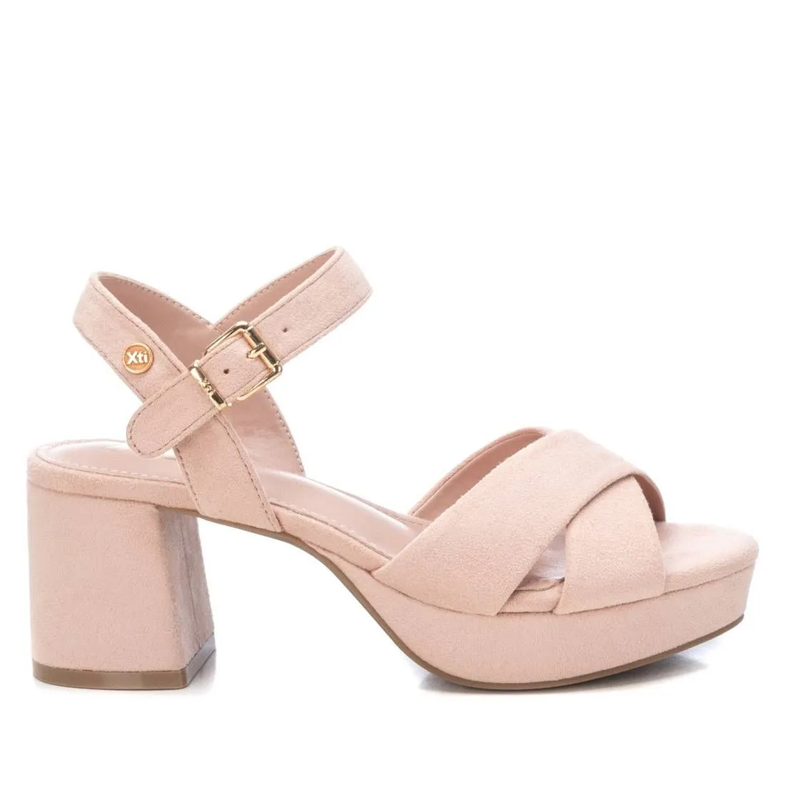 Women's Suede Heeled Platform Sandals By XTI