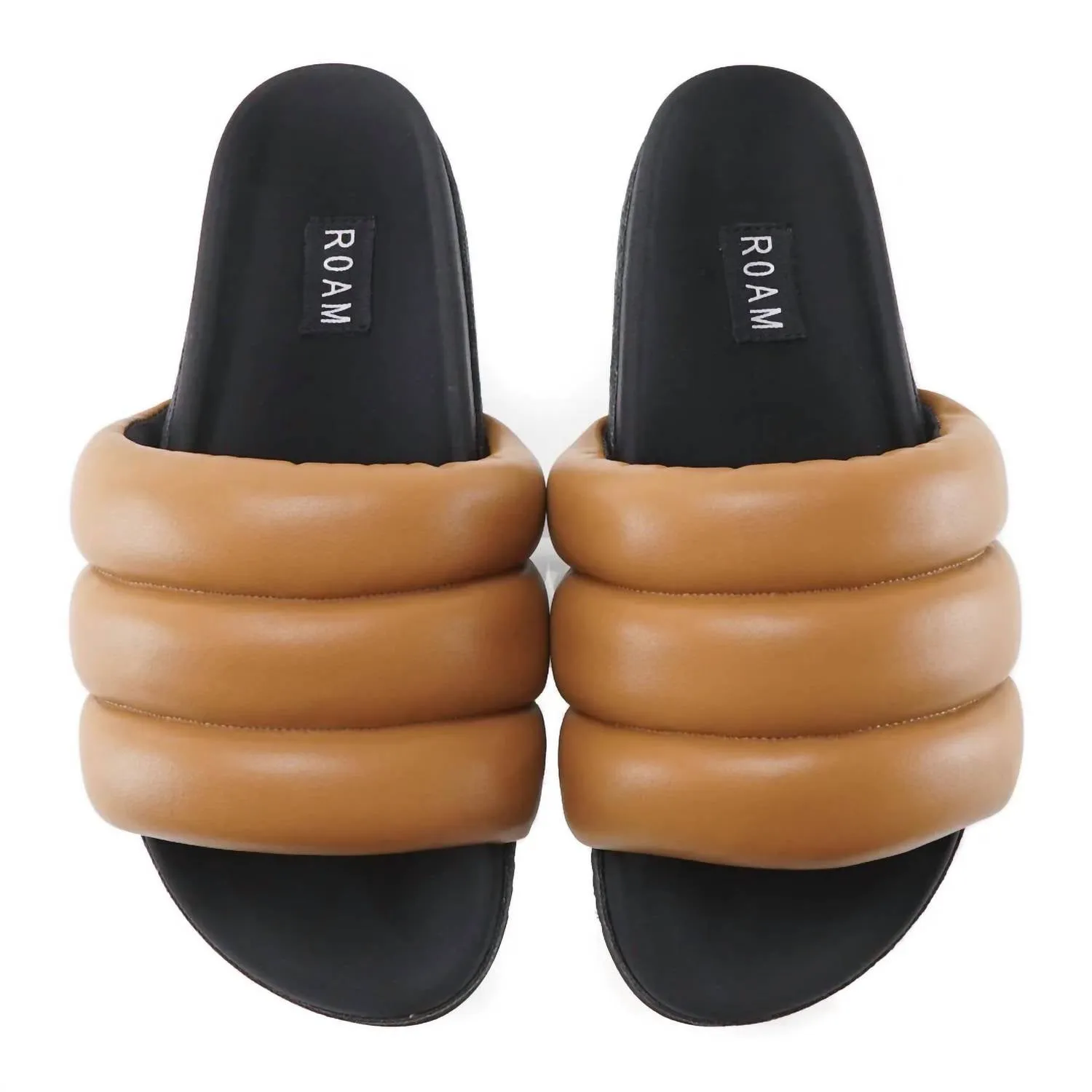 Women's Super Puff Cognac Slides In Brown