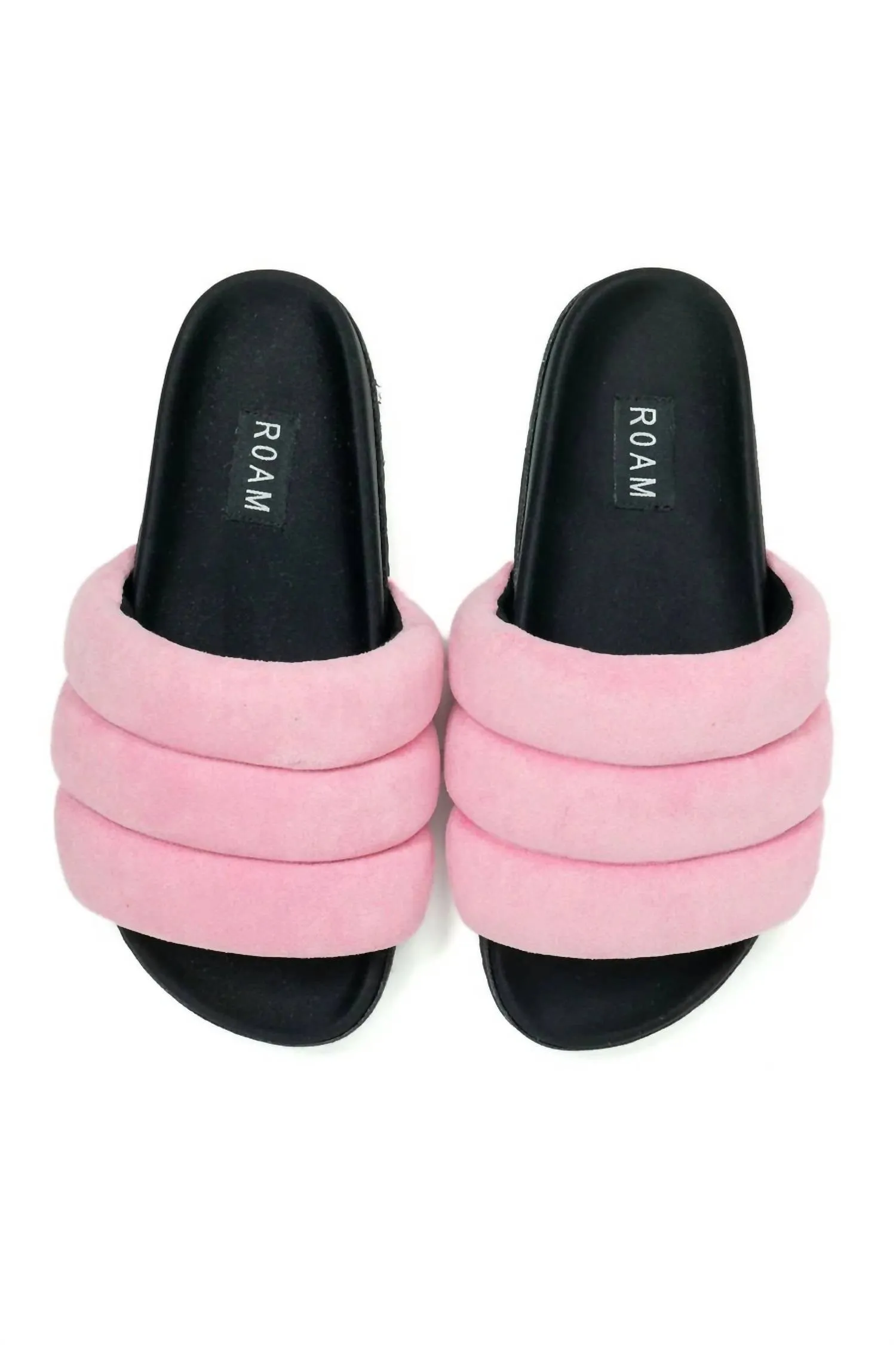 Women's Super Puff Slides In Pink Suede