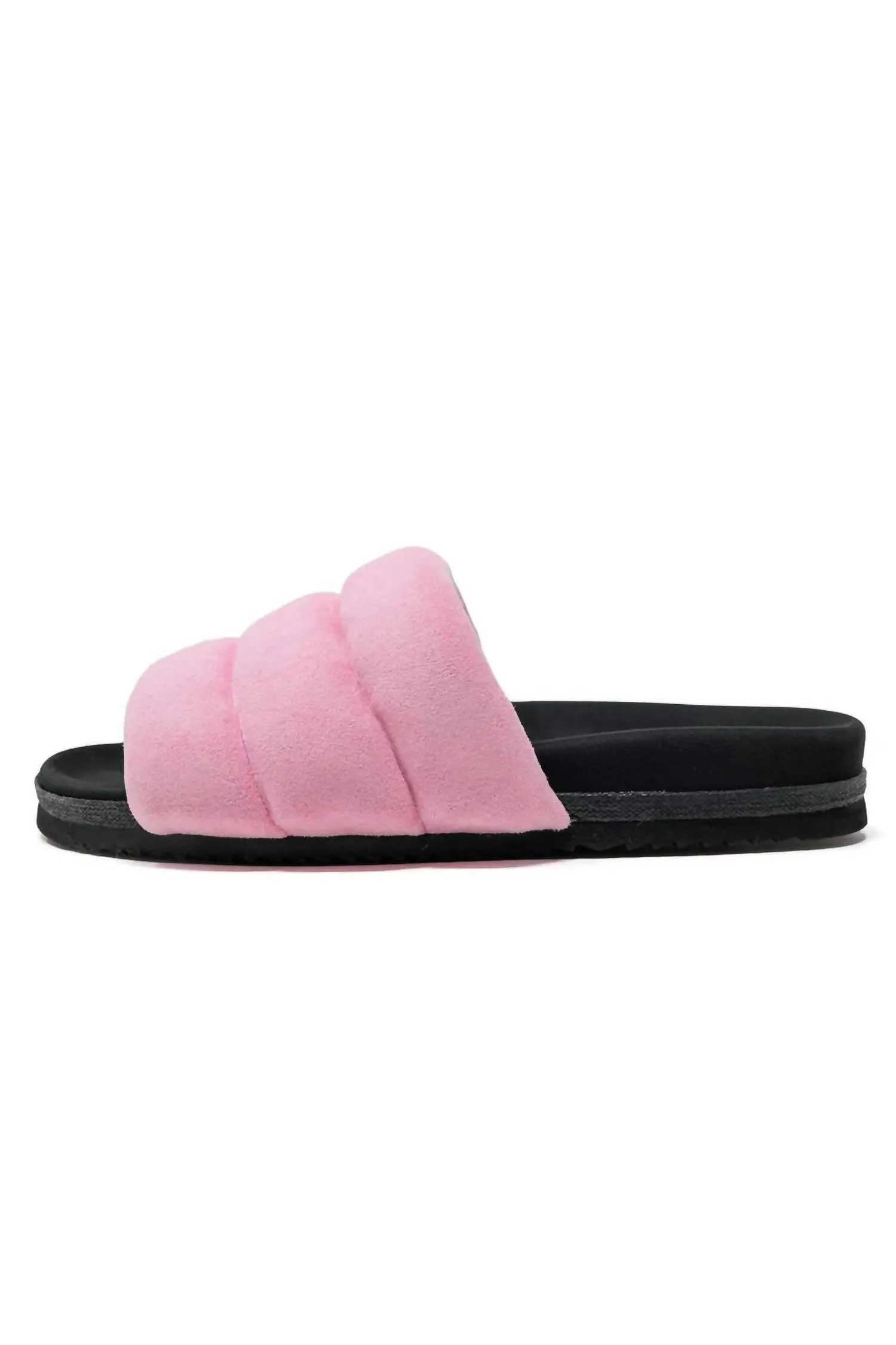 Women's Super Puff Slides In Pink Suede