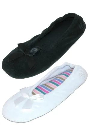 Women's Terry Classic Ballerina Slippers (Pack of 2)