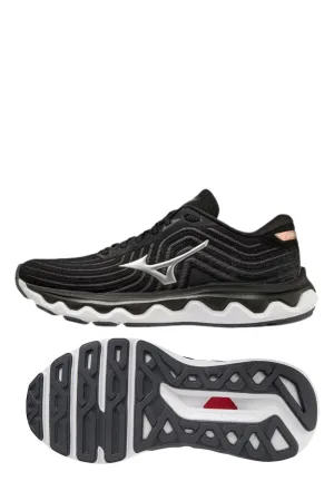 Women's Wave Horizon 6 Running Shoes - B/medium Width In Black/silver