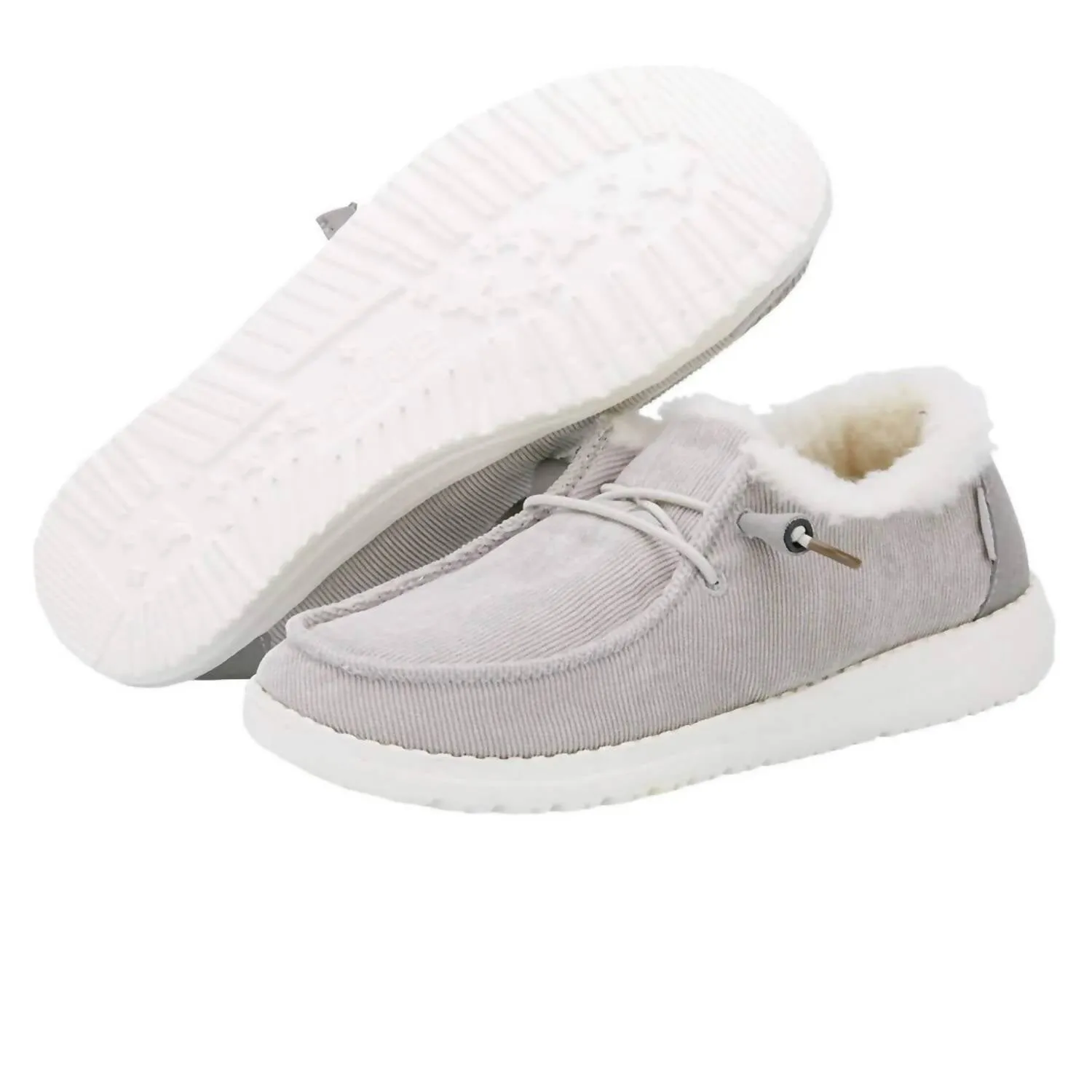 Women's Wendy Moccasin Shoe In Corduroy Grey