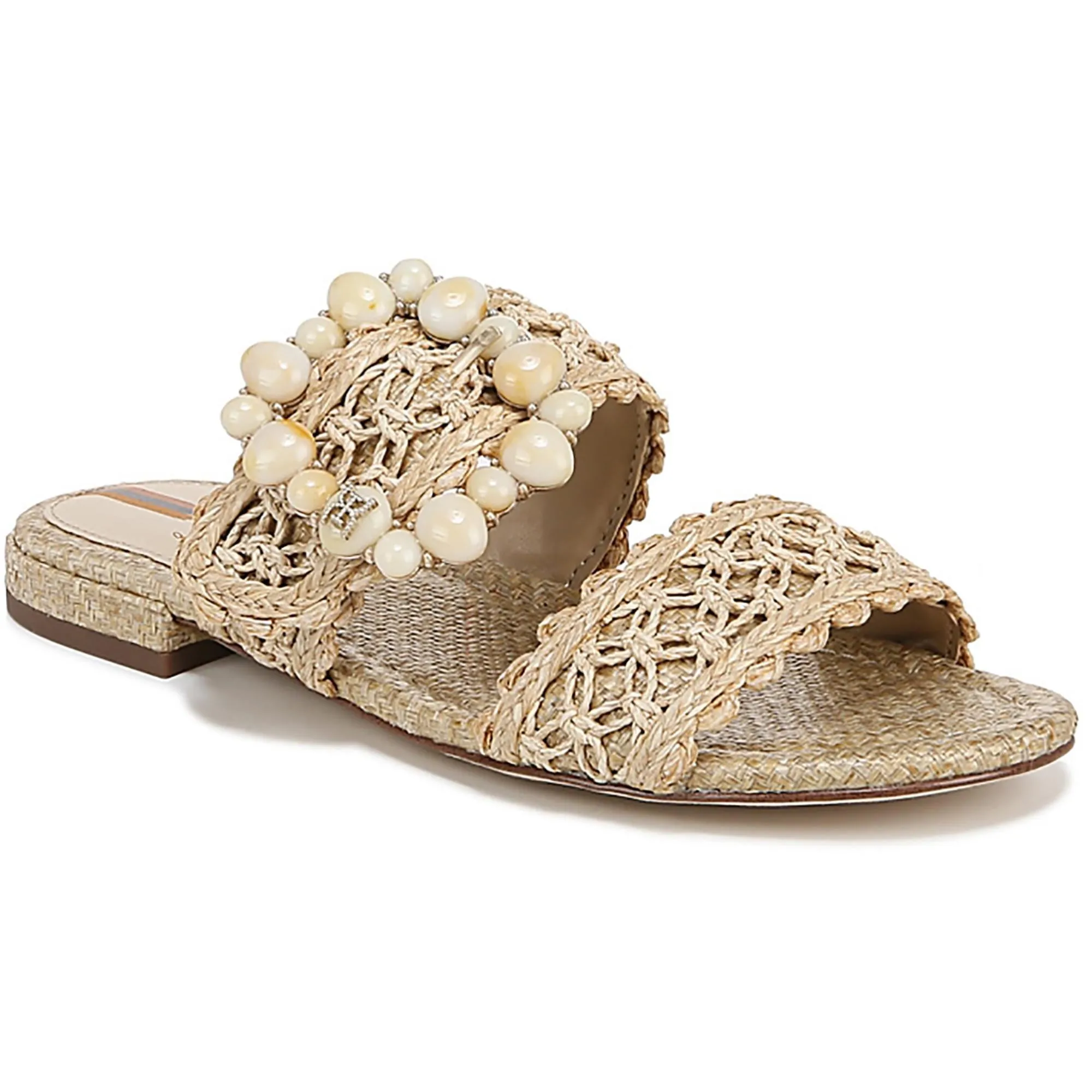 Womens Woven Buckle Slide Sandals