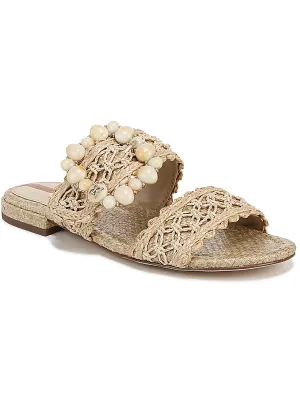 Womens Woven Buckle Slide Sandals