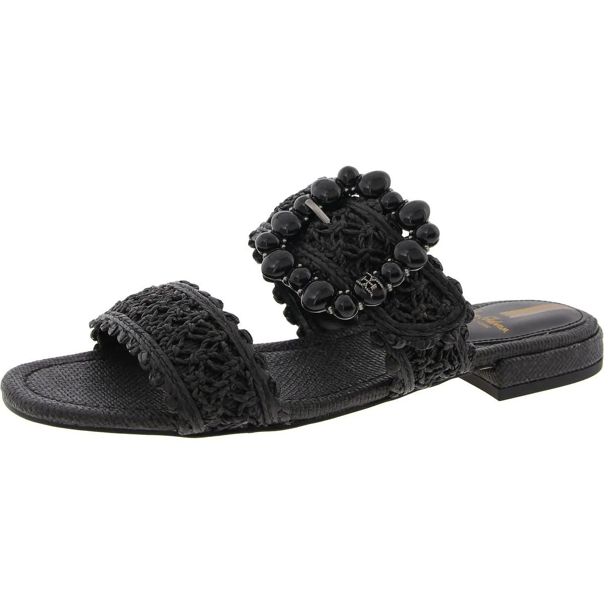 Womens Woven Buckle Slide Sandals