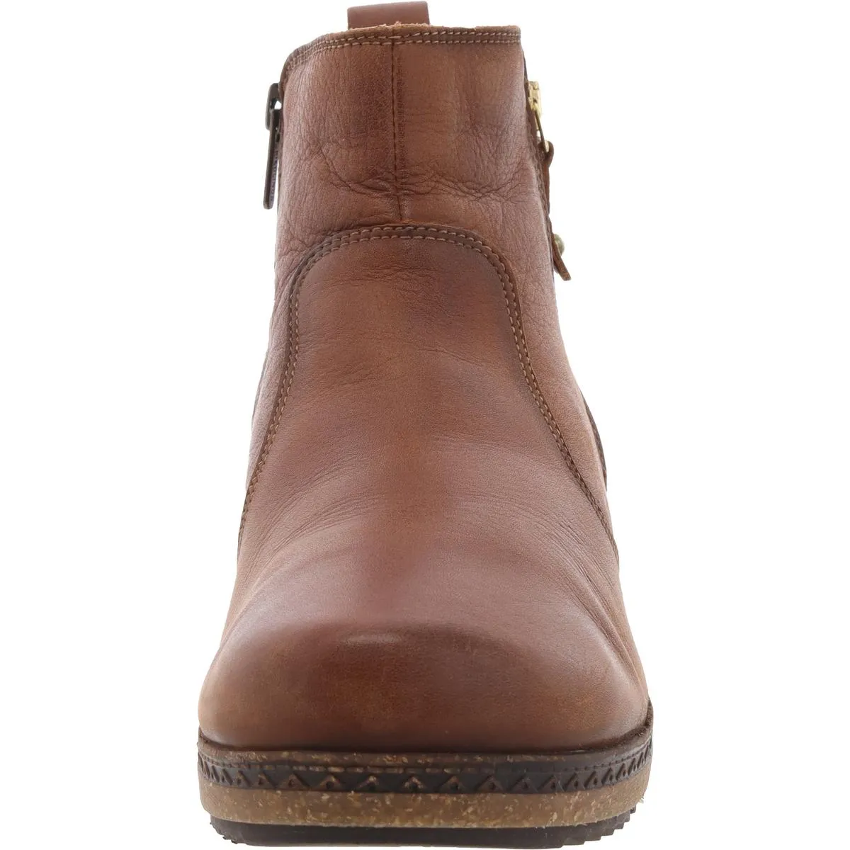 Womens Zipper Leather Ankle Boots