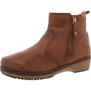 Womens Zipper Leather Ankle Boots
