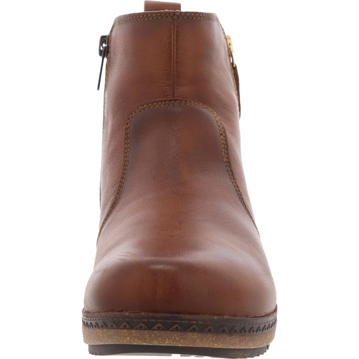 Womens Zipper Leather Ankle Boots