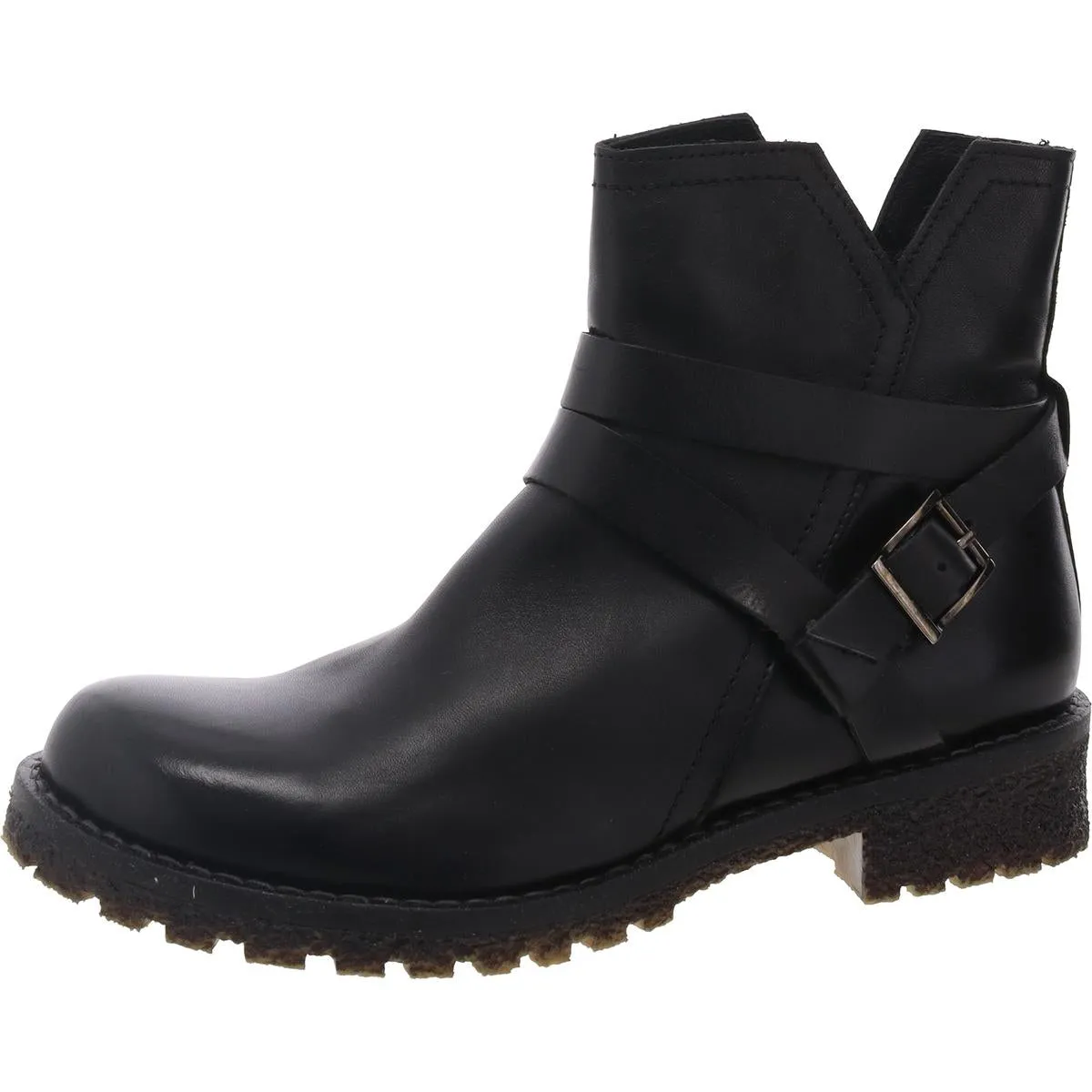 Womens Zipper Leather Booties