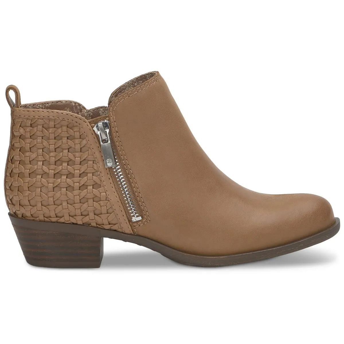 Womens Zipper Leather Booties