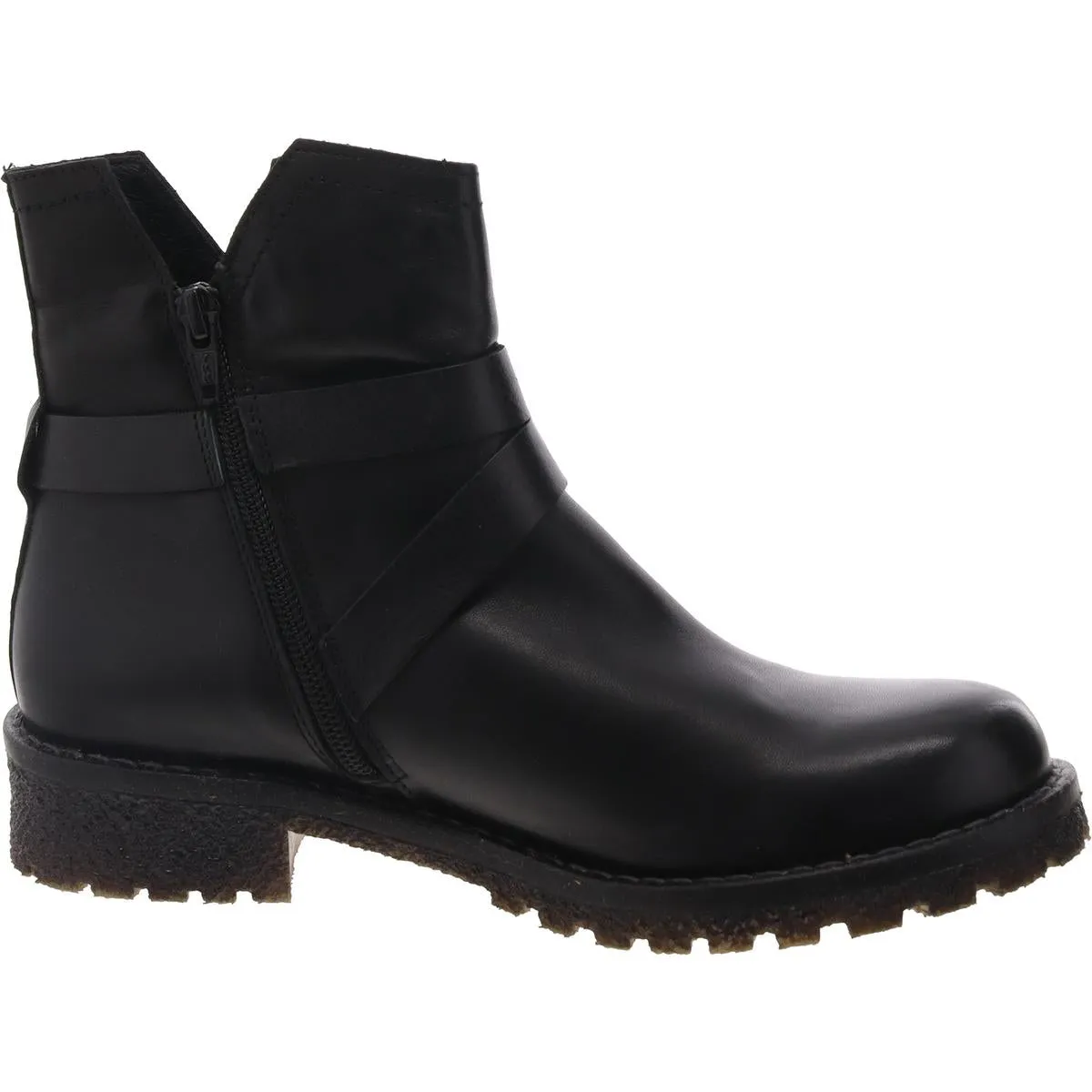Womens Zipper Leather Booties