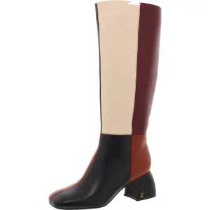 Womens Zipper Leather Knee-High Boots
