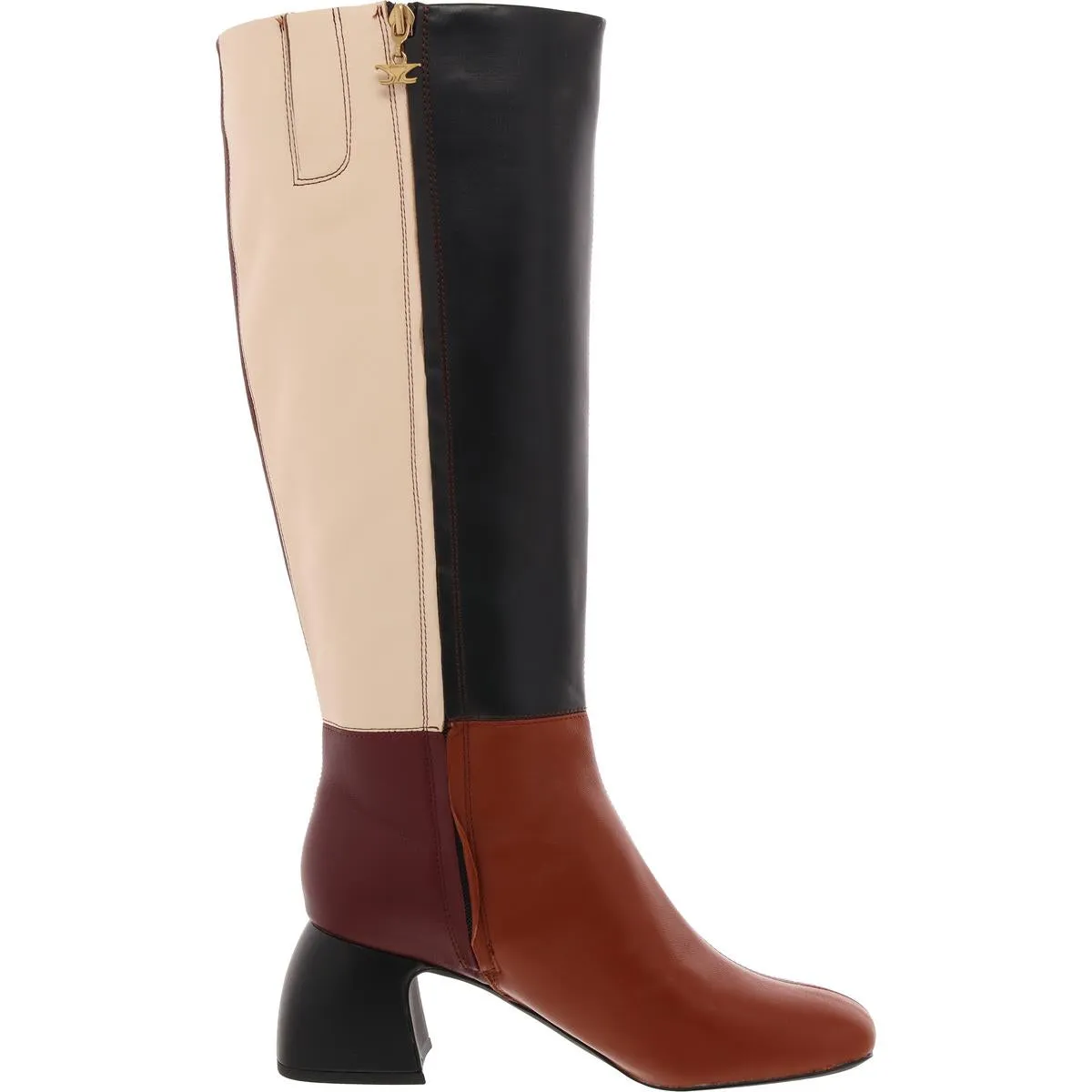 Womens Zipper Leather Knee-High Boots
