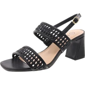 Xannon Womens Faux Leather Woven Ankle Strap