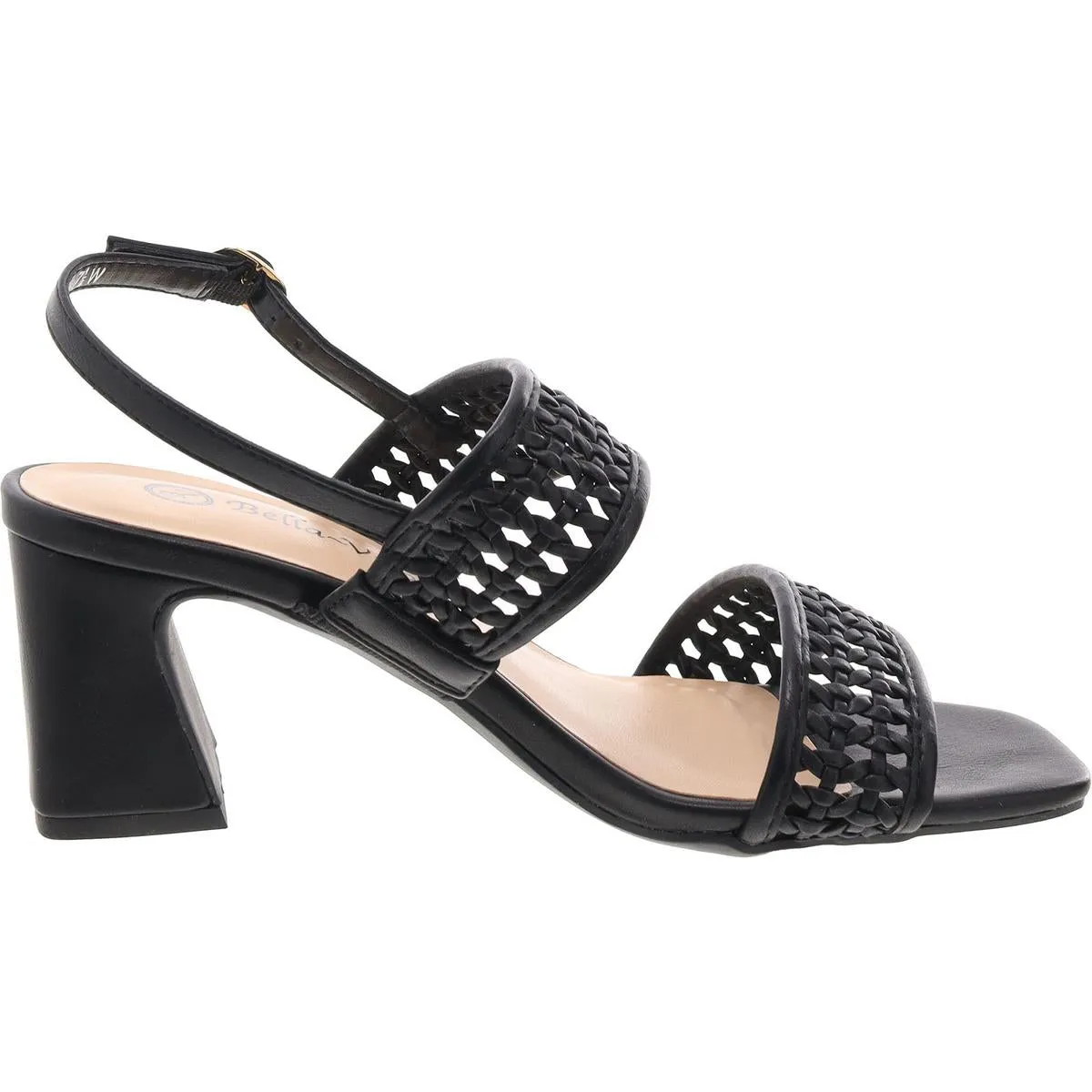 Xannon Womens Faux Leather Woven Ankle Strap