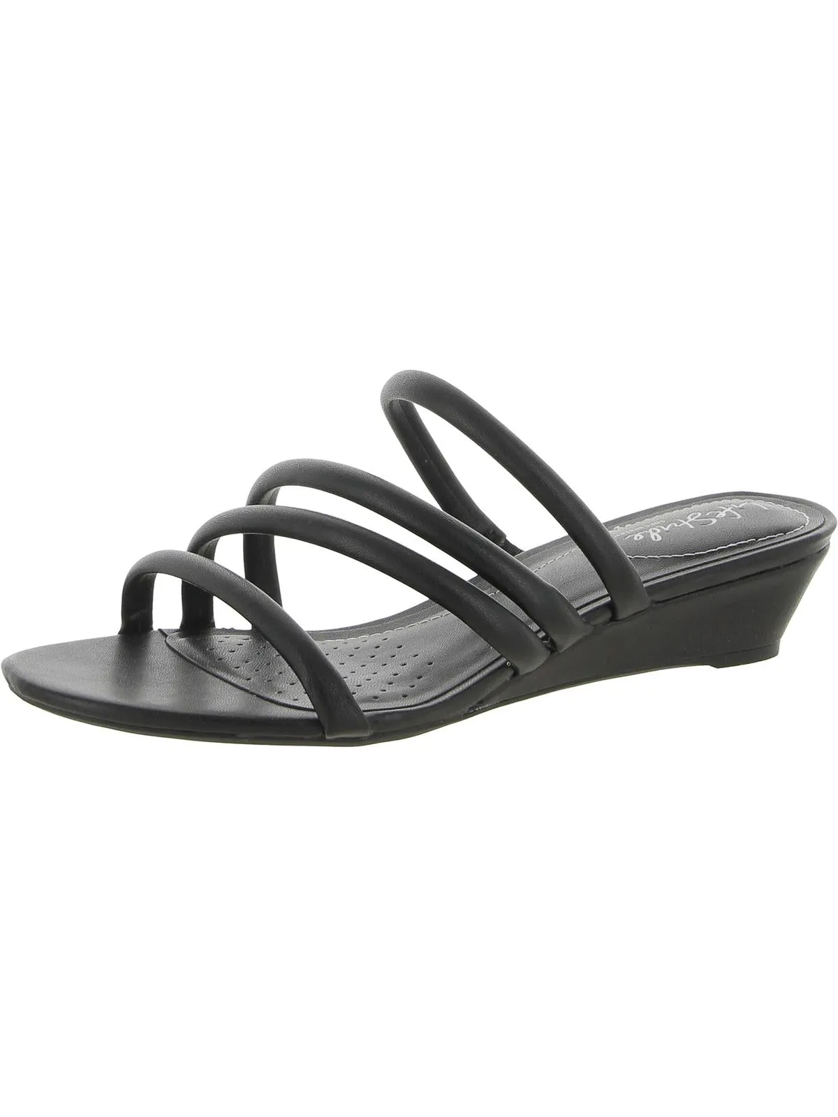 Yours Truly Womens Open Toe Slip On Wedge Sandals