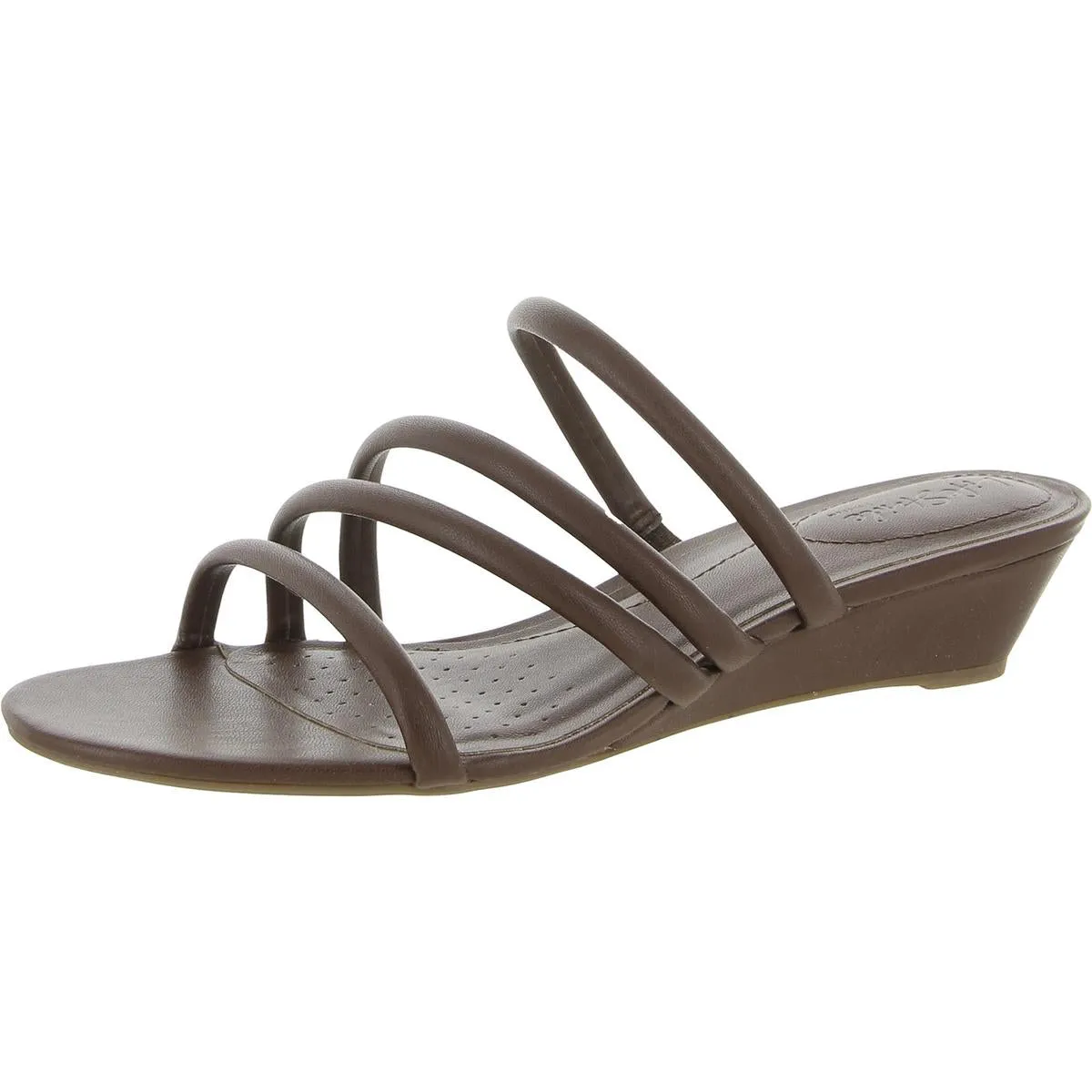 Yours Truly Womens Open Toe Slip On Wedge Sandals