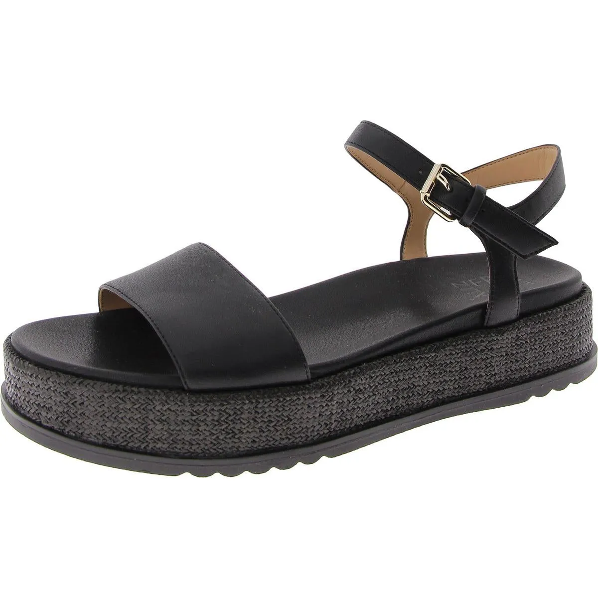 Zane Womens Faux Leather Ankle Strap Platform Sandals
