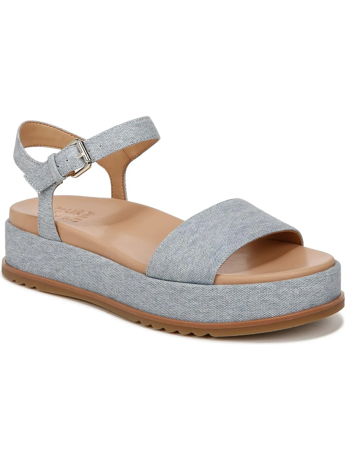 Zane Womens Faux Leather Ankle Strap Platform Sandals