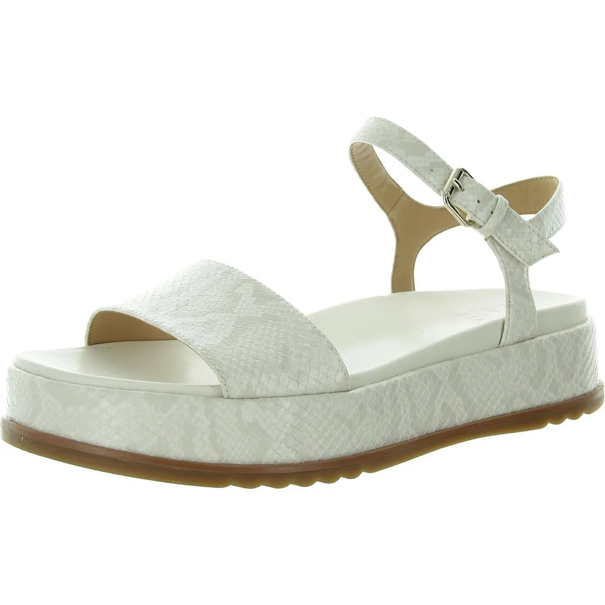Zane Womens Faux Leather Ankle Strap Platform Sandals