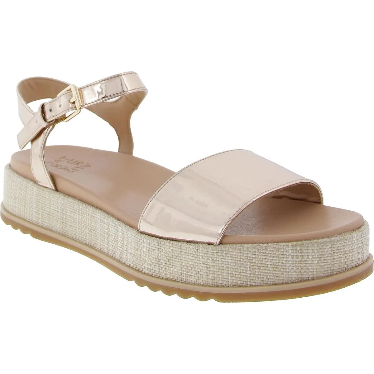 Zane Womens Faux Leather Ankle Strap Platform Sandals