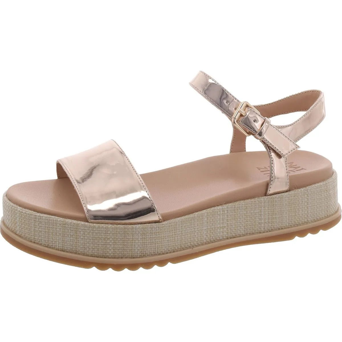 Zane Womens Faux Leather Ankle Strap Platform Sandals